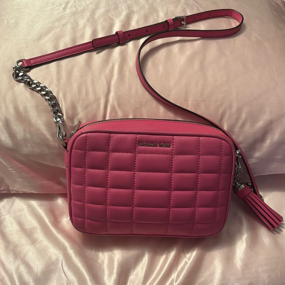 Michael Kors Fuchsia Quilted Crossbody Bag